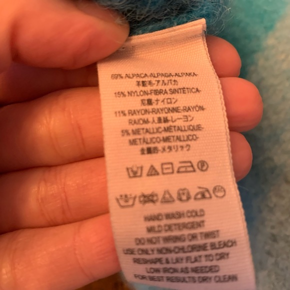 Free People “Cloud Kicker” Blue Alpaca Crop Sweater- XS/S - Picture 9 of 14